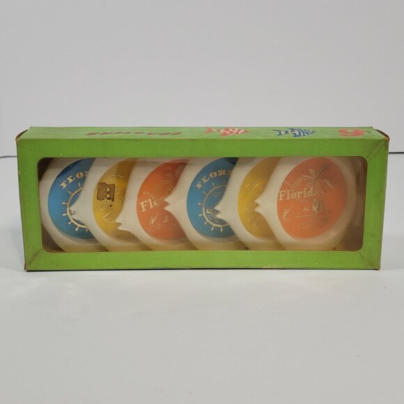 Vintage Florida Angel Fish Coaster Mid Century Set Of Six In Original Box - Picture 4 of 7